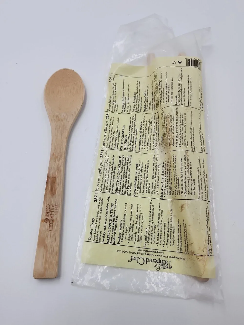 The Pampered Chef 7 Inch Bamboo Wooden Spoon And Tongs